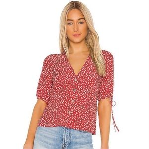 Rails Red Amelia Carmine Daisy print top